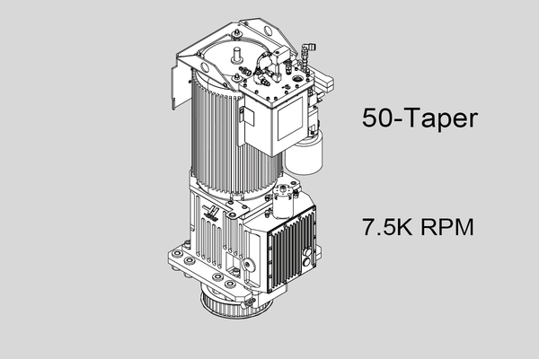 GEARBOX, 50T 7.5K 16DP-C PRE-CALM - MOUNT PLATE 12.5" X 14" (VMC)