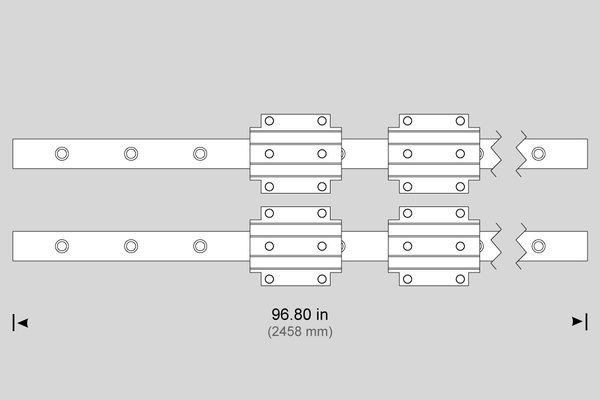 LINEAR GUIDE, 45MM X 2459MM (PAIR) (X) VF-5XT, VF-6 (Y) EC-1600